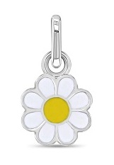admirable white flower sterling silver baby charm
